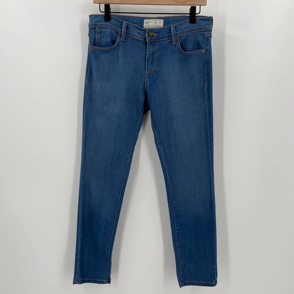 Free People We The Free Skinny‎ Jeans 28 Blue Crush Stretch Denim Jeggings USA